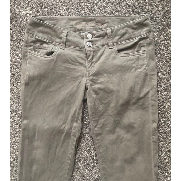 💎AEO Women’s Green Artist Cropped Pants, 90s, Y2K, Stretch, Spring. Size 0 - Picture 3 of 9